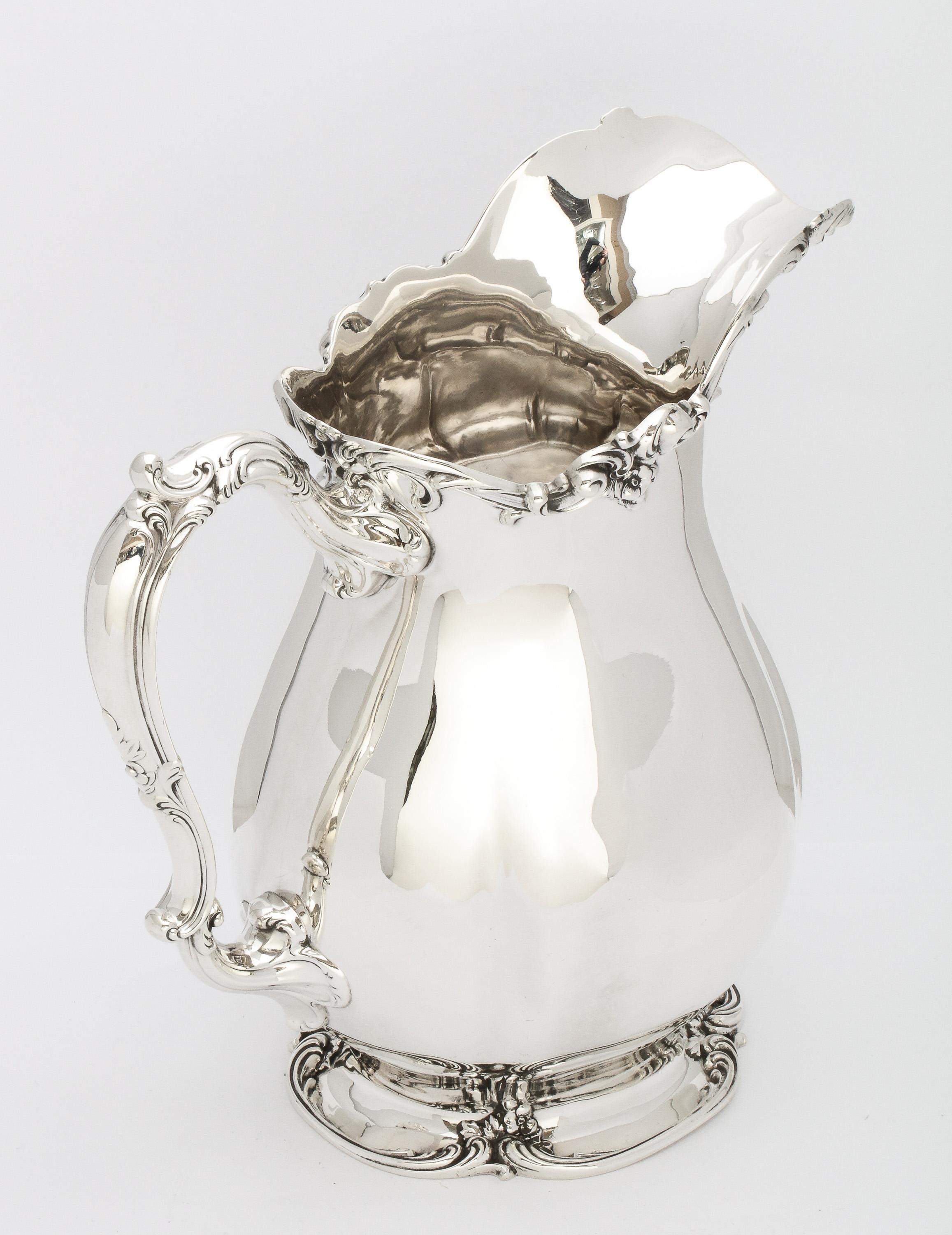 Victorian Period Large Sterling Silver Water Pitcher on Pedestal Base by Gorham 4