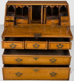 Victorian Period Light Oak Slant Front Bureau Secretary Butlers Desk