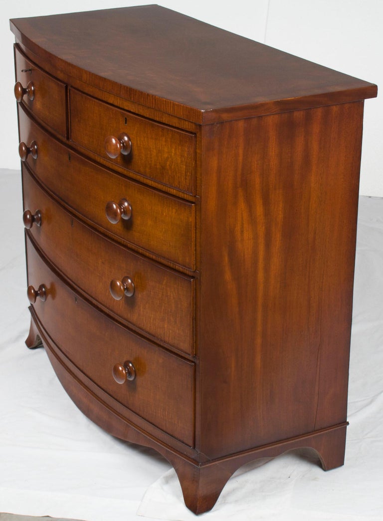 Victorian Period Mahogany Bow Front Chest of Drawers Dresser at 1stDibs