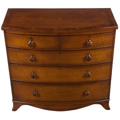 Victorian Period Mahogany Bow Front Chest of Drawers Dresser
