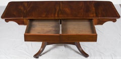 Victorian Period Mahogany Drop-Leaf Writing Desk Library Sofa Table