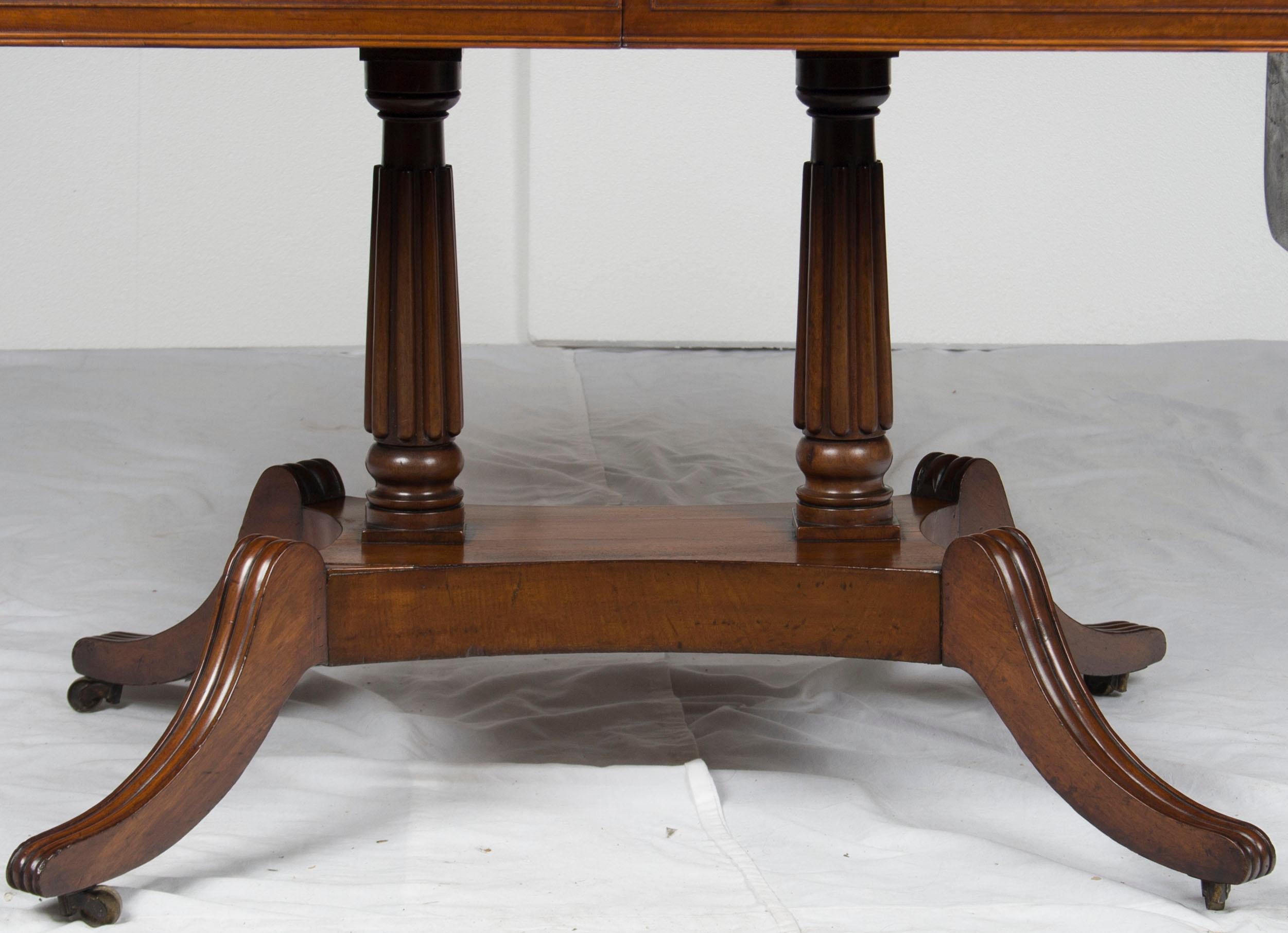 Late 19th Century Victorian Period Mahogany Drop-Leaf Writing Desk Library Sofa Table For Sale