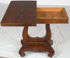 Victorian Period Mahogany Flip Top Card Table on Pedestal Base