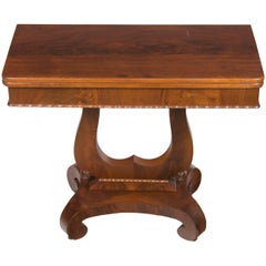 Victorian Period Mahogany Flip Top Card Table on Pedestal Base