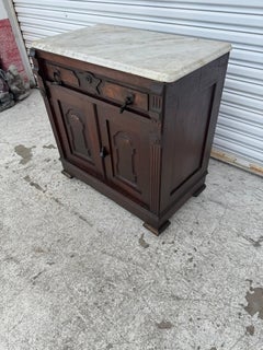 Victorian Period Mahogany Marble Top Cabinet