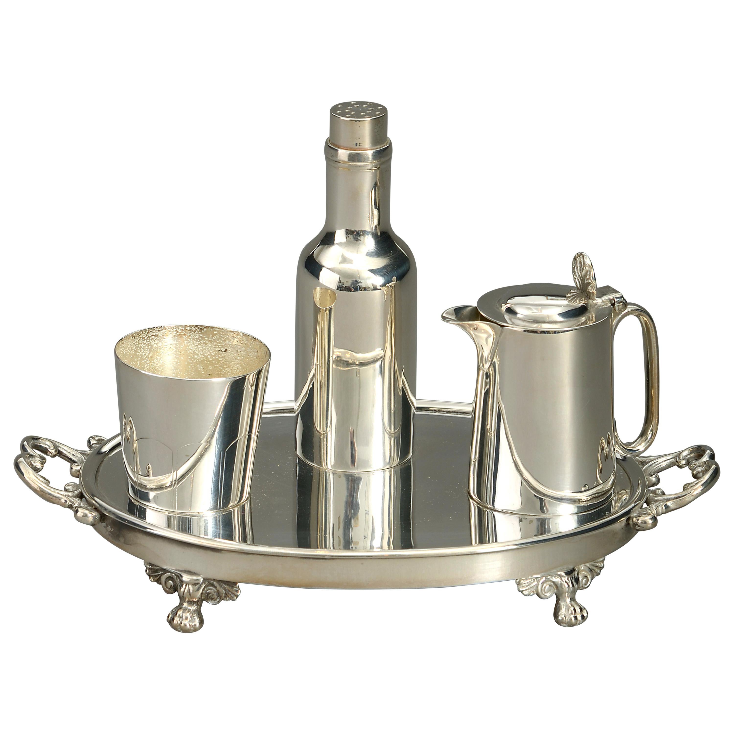 Victorian Period Mappin Brothers Silver Plated Condiments Set For Sale