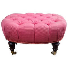 Victorian Period Oval Upholstered Footstool