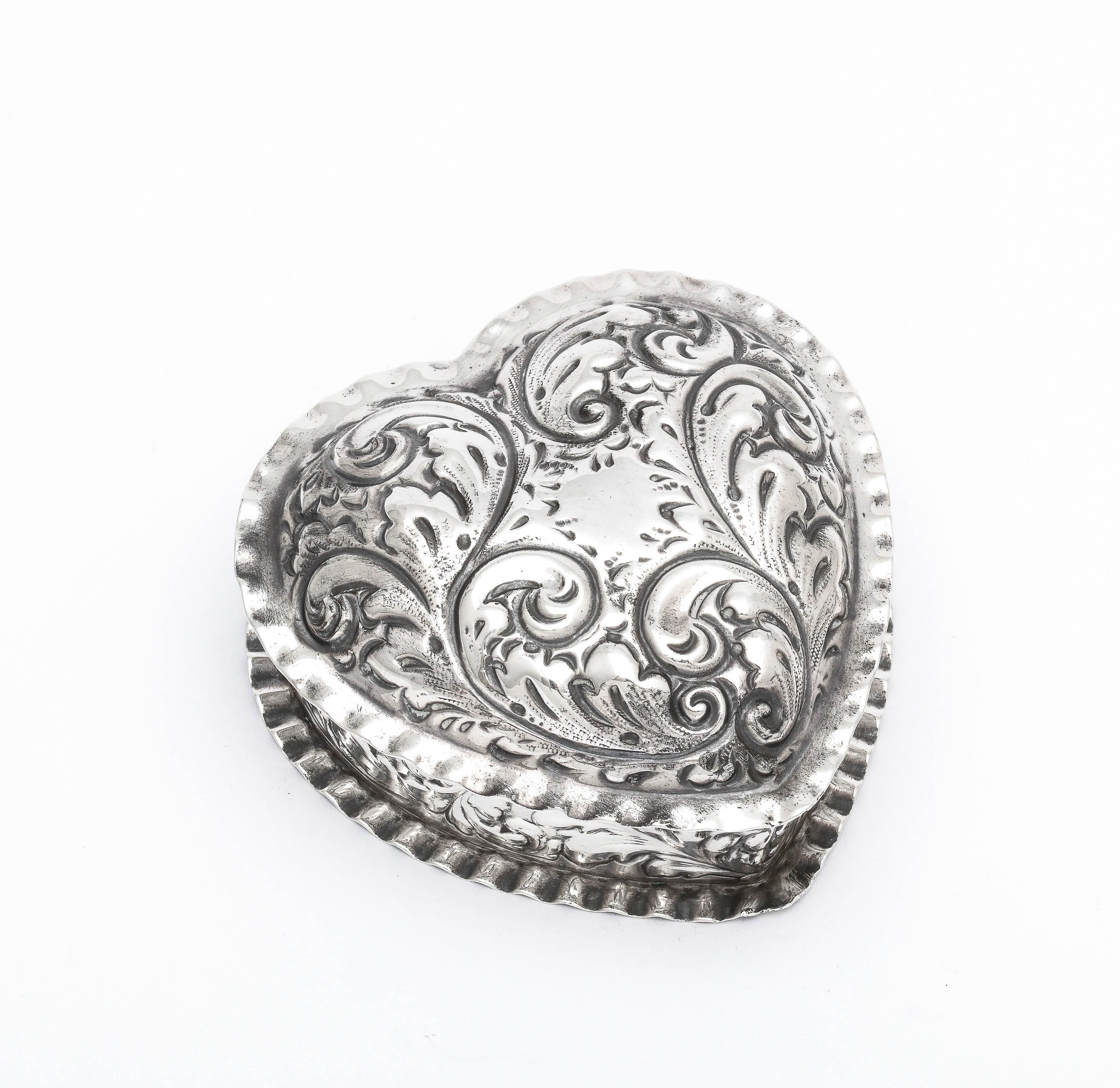 Victorian Period Sterling Silver Heart-Form Trinkets Box by Gorham 7