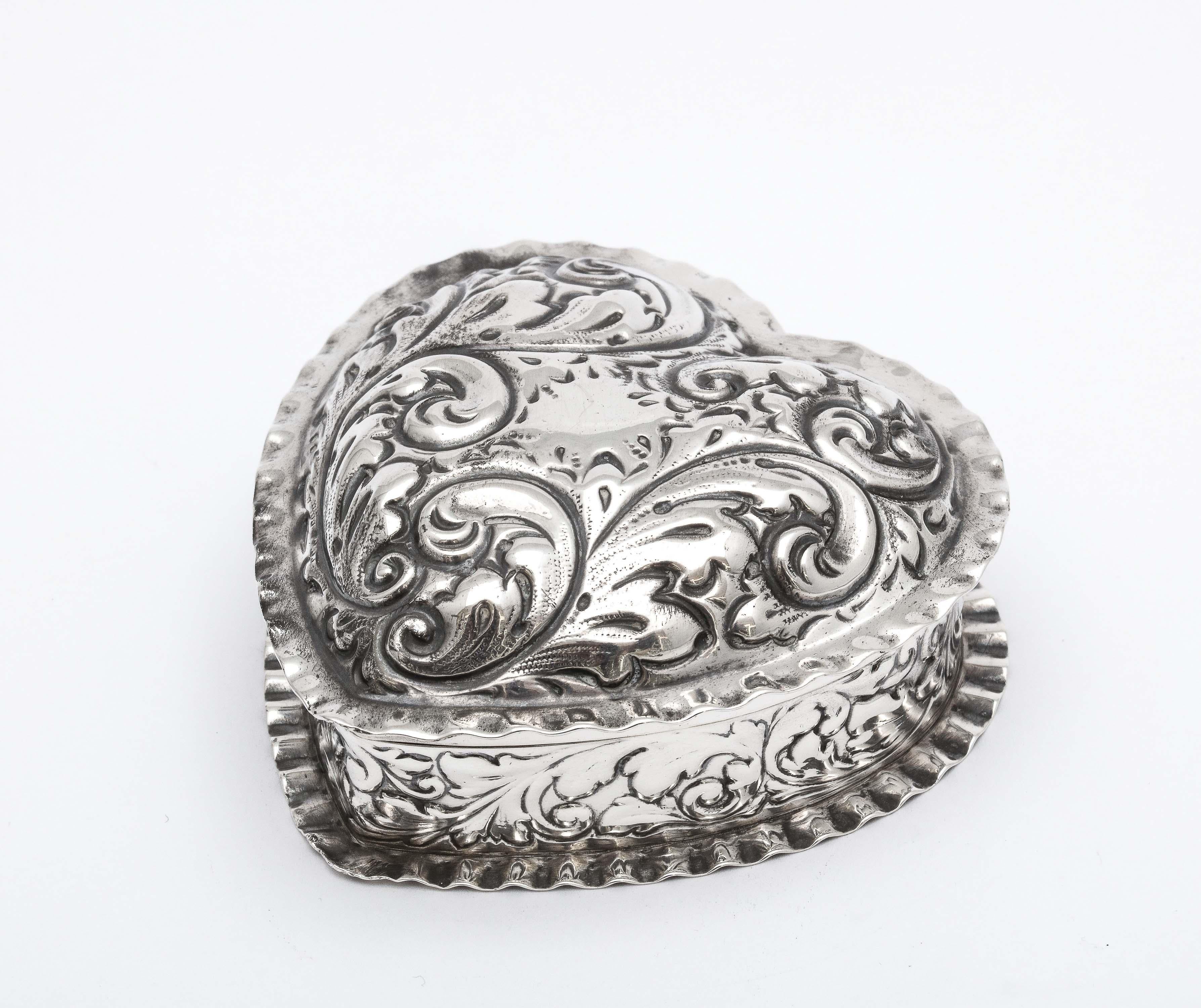 Victorian Period Sterling Silver Heart-Form Trinkets Box by Gorham 2