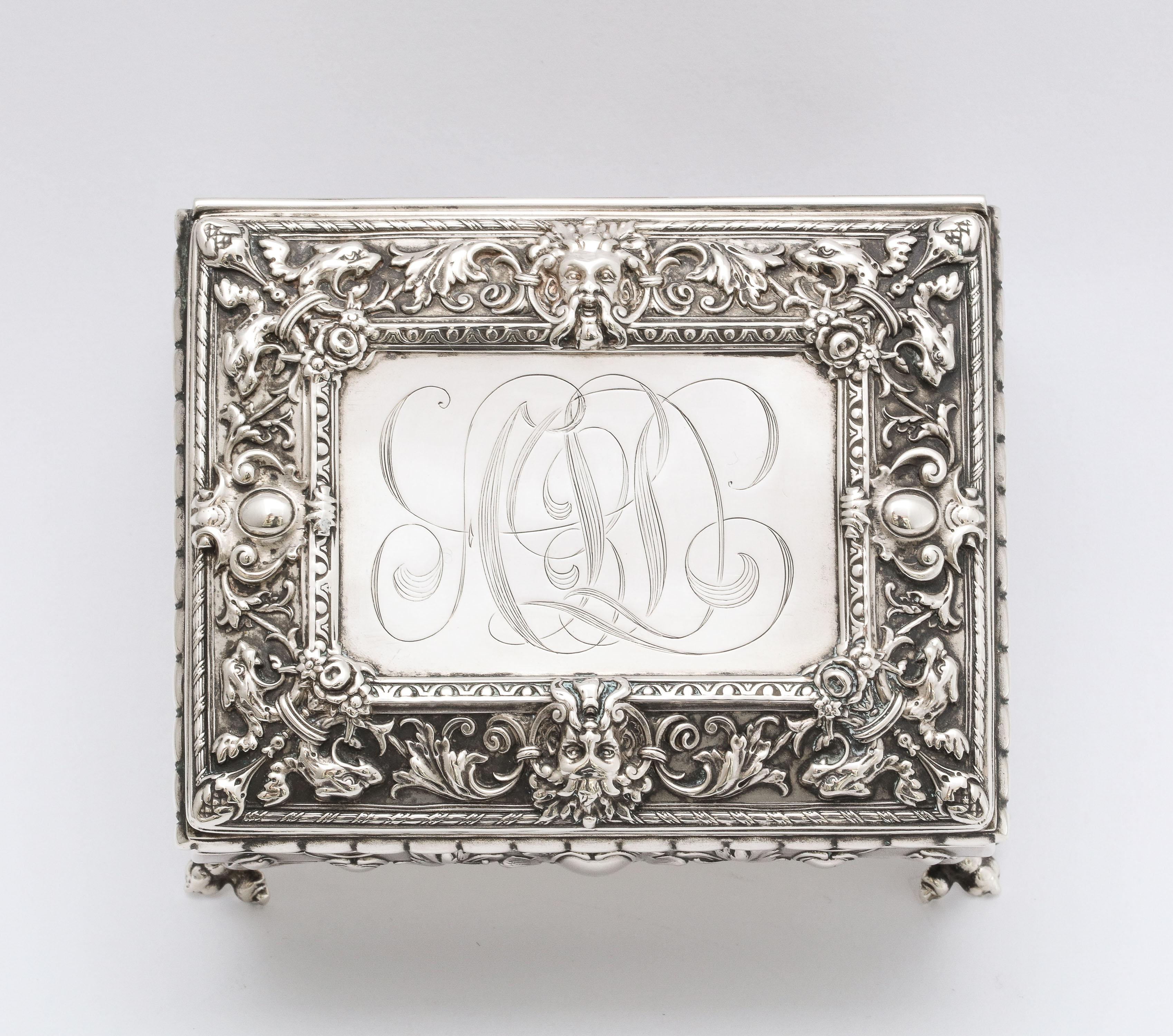 Victorian Period Sterling Silver Jewelry/Trinkets Box with Hinged Lid by Kerr 4
