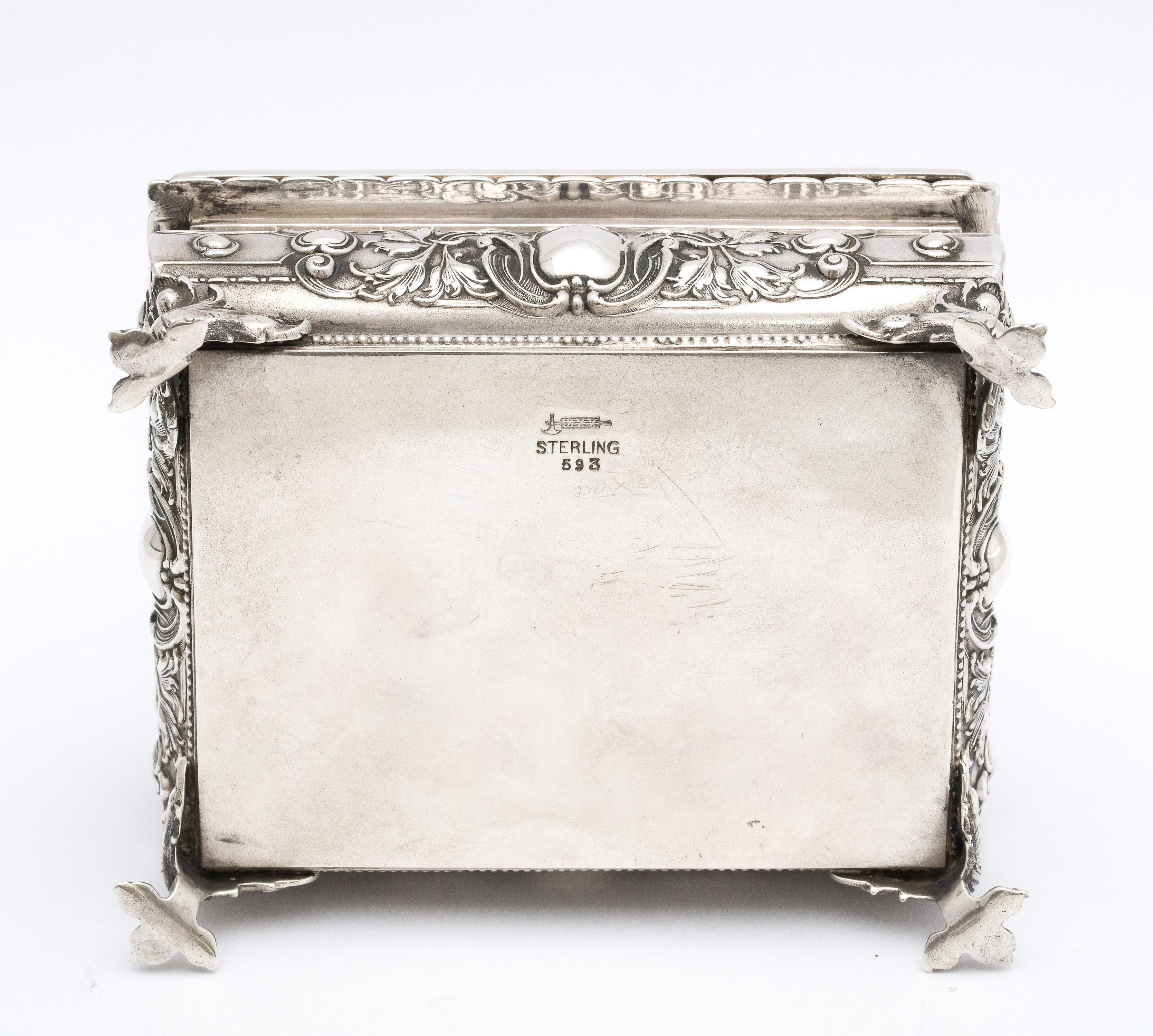 Victorian Period Sterling Silver Jewelry/Trinkets Box with Hinged Lid by Kerr 1