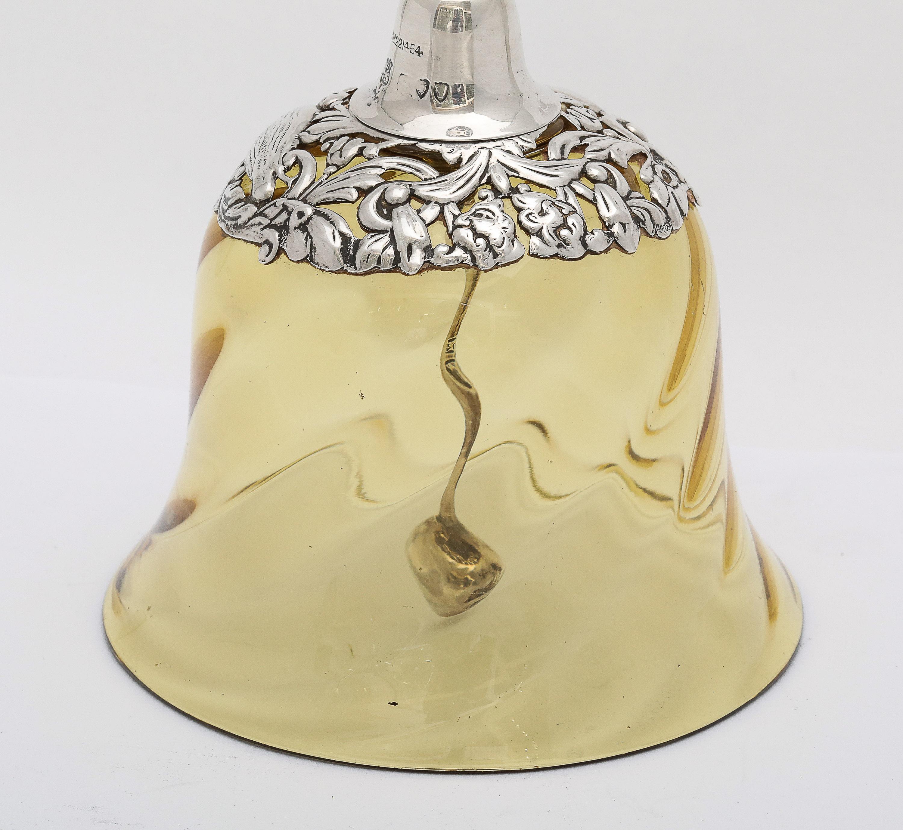 Victorian Period Sterling Silver-Mounted Hand-Blown Glass Bell 6