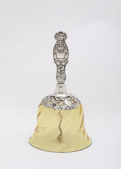 Victorian Period Sterling Silver-Mounted Hand-Blown Glass Bell