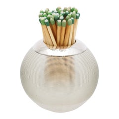 Striker d'allumettes d'époque victorienne en cristal filé monté sur argent sterling