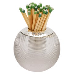 Striker d'allumettes d'époque victorienne en cristal filé monté sur argent sterling