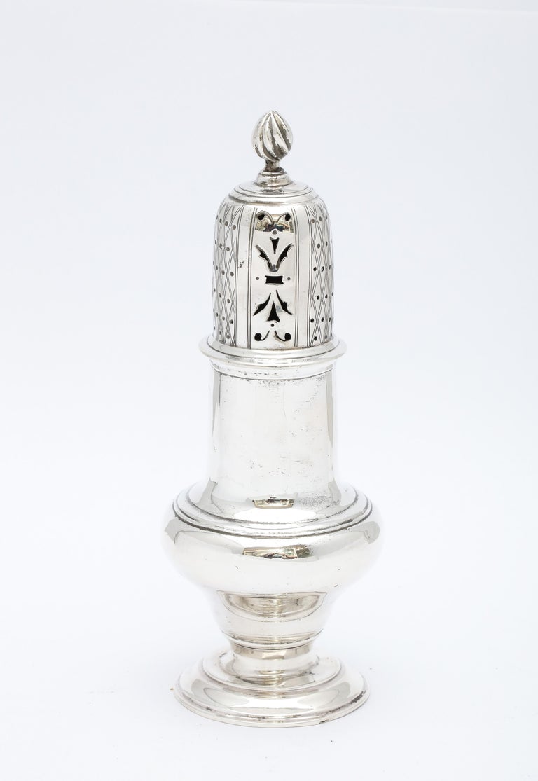 Late 19th Century Victorian Period Sterling Silver Muffineer/Sugar Caster For Sale