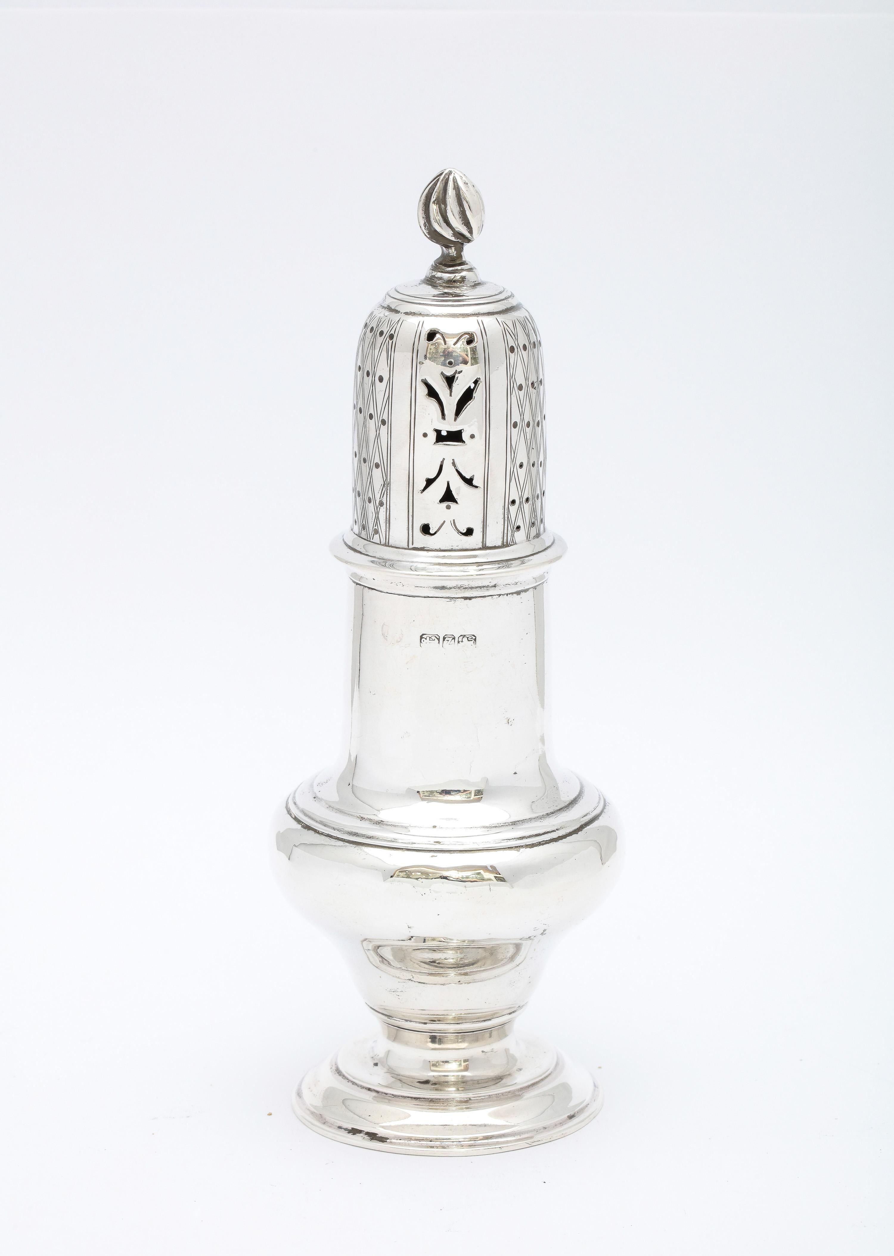 Late 19th Century Victorian Period Sterling Silver Muffineer/Sugar Caster For Sale