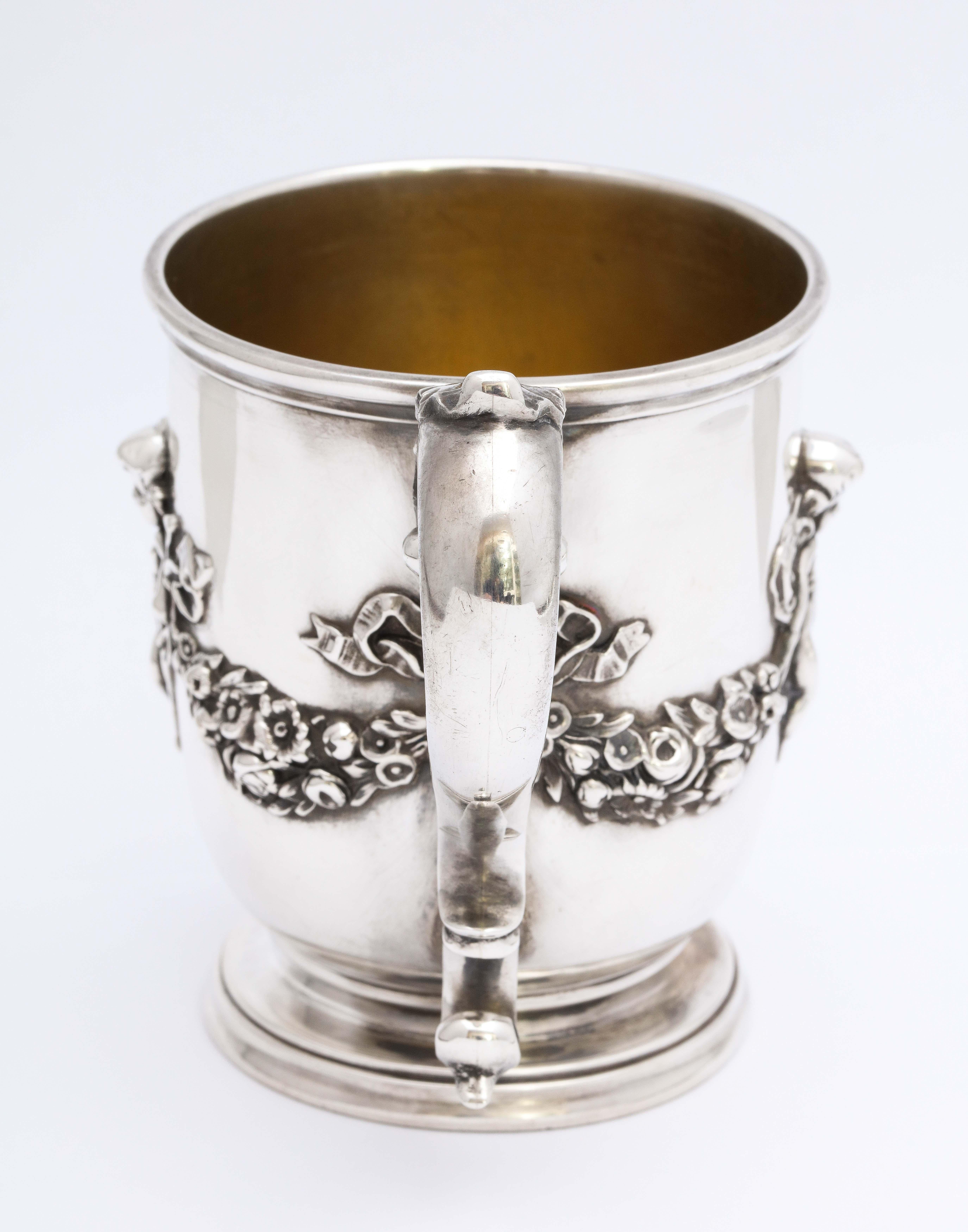 Victorian Period Sterling Silver Mug/Cup on Pedestal Base, Black, Starr & Frost For Sale 1