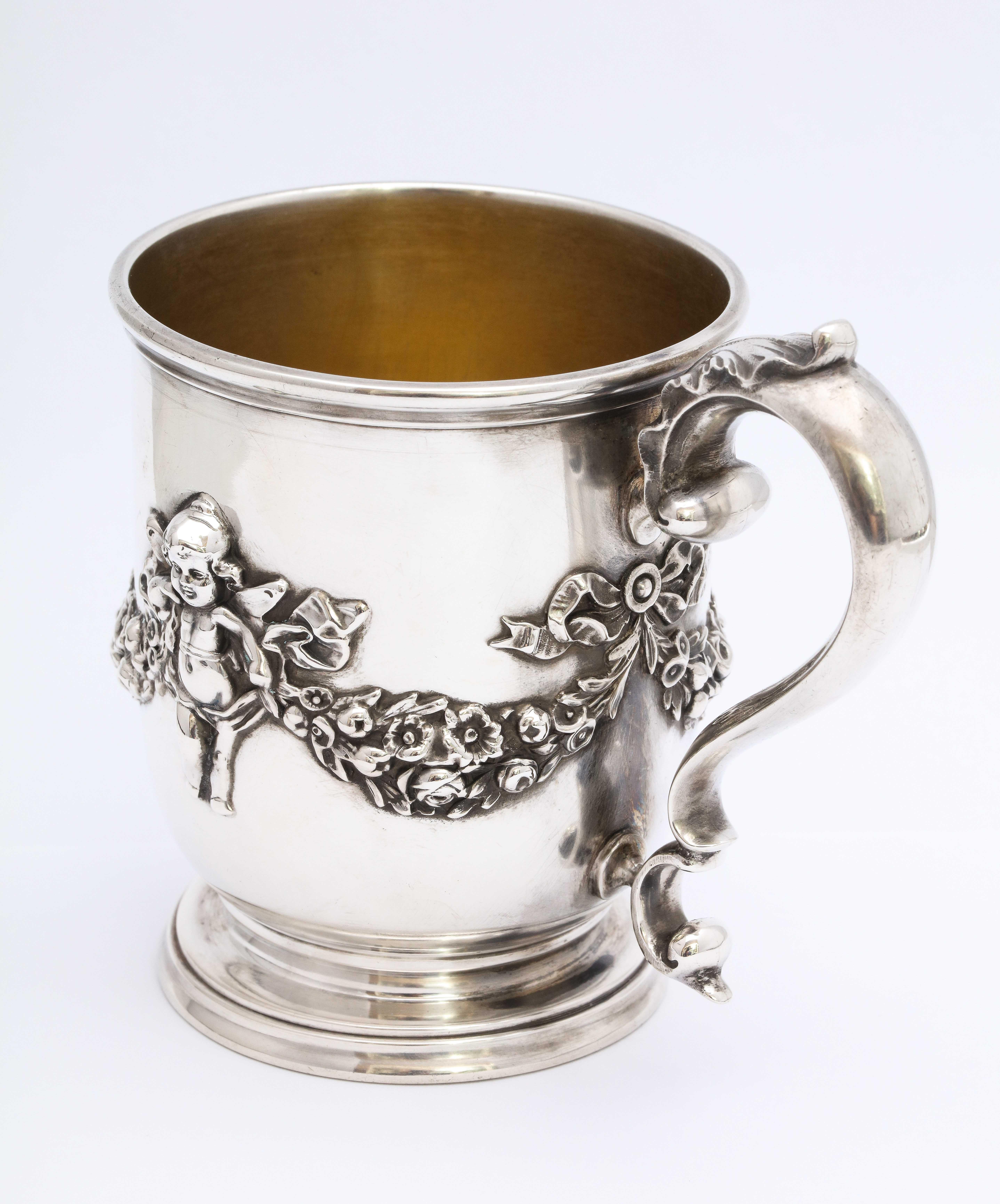 Victorian Period Sterling Silver Mug/Cup on Pedestal Base, Black, Starr & Frost For Sale 2