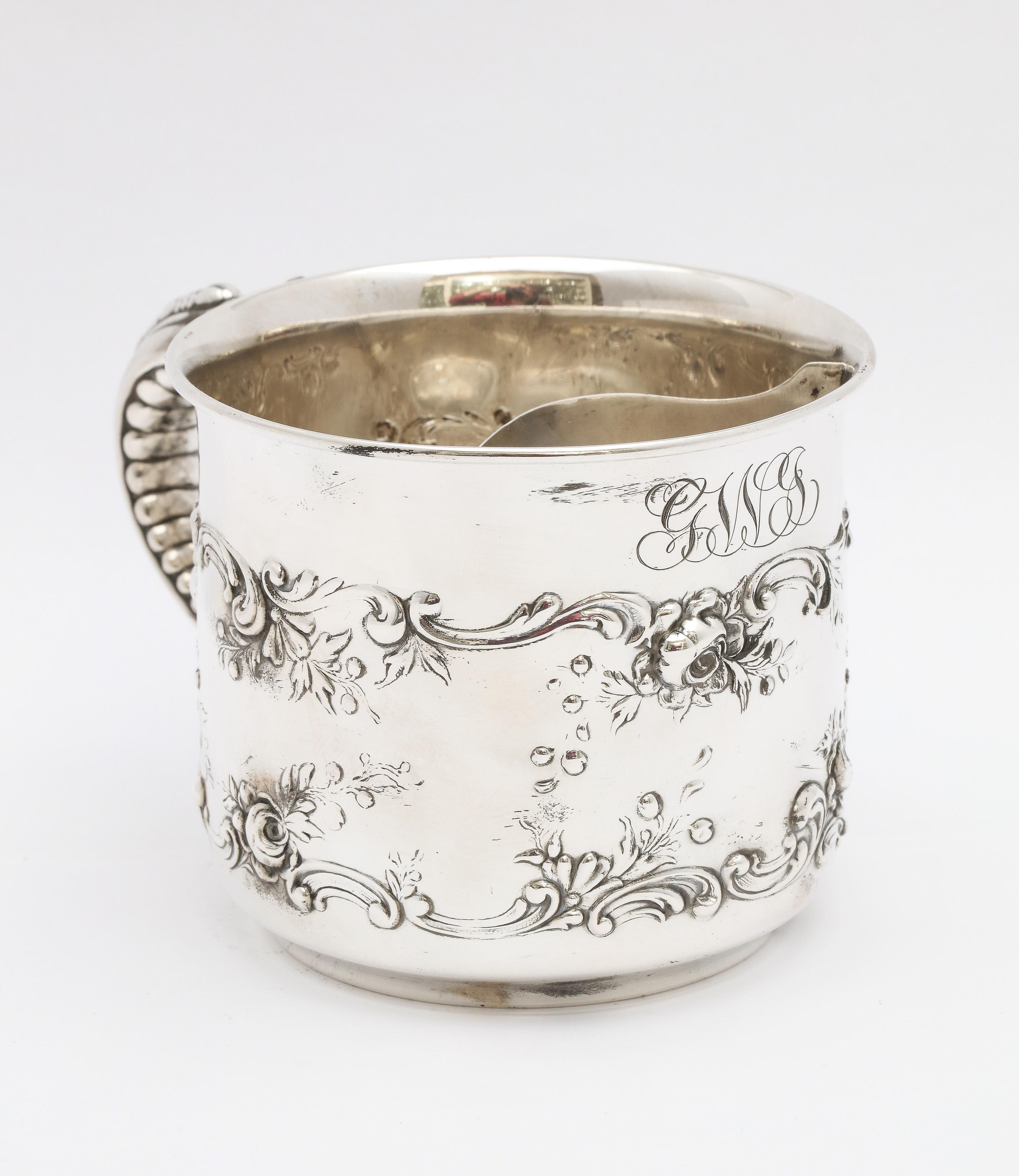 Victorian Period, Sterling Silver Mustache Cup by Gorham In Good Condition For Sale In New York, NY