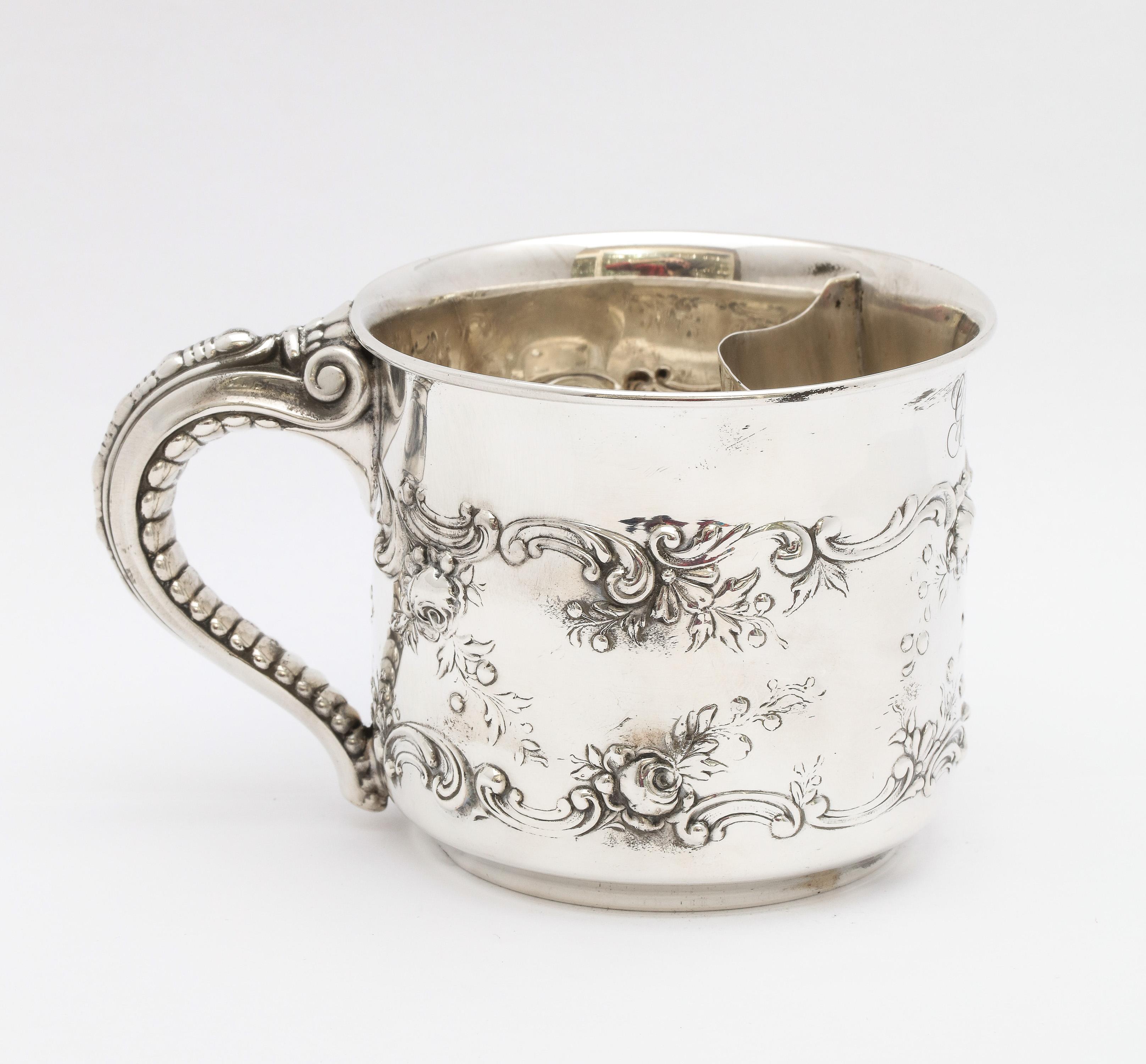Late 19th Century Victorian Period, Sterling Silver Mustache Cup by Gorham For Sale