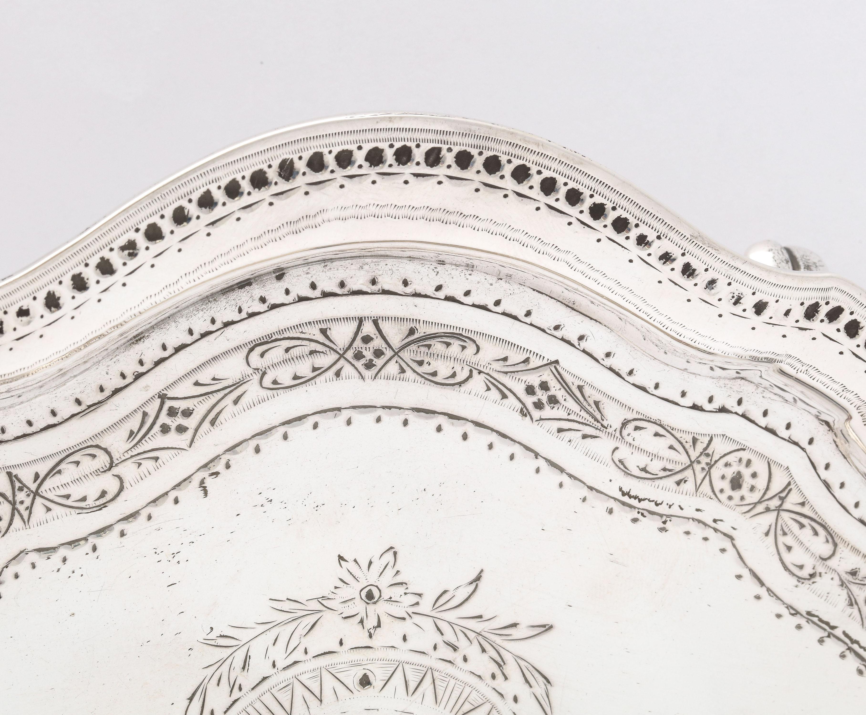 Victorian Period Sterling Silver Paw-Footed Salver/Platter 6