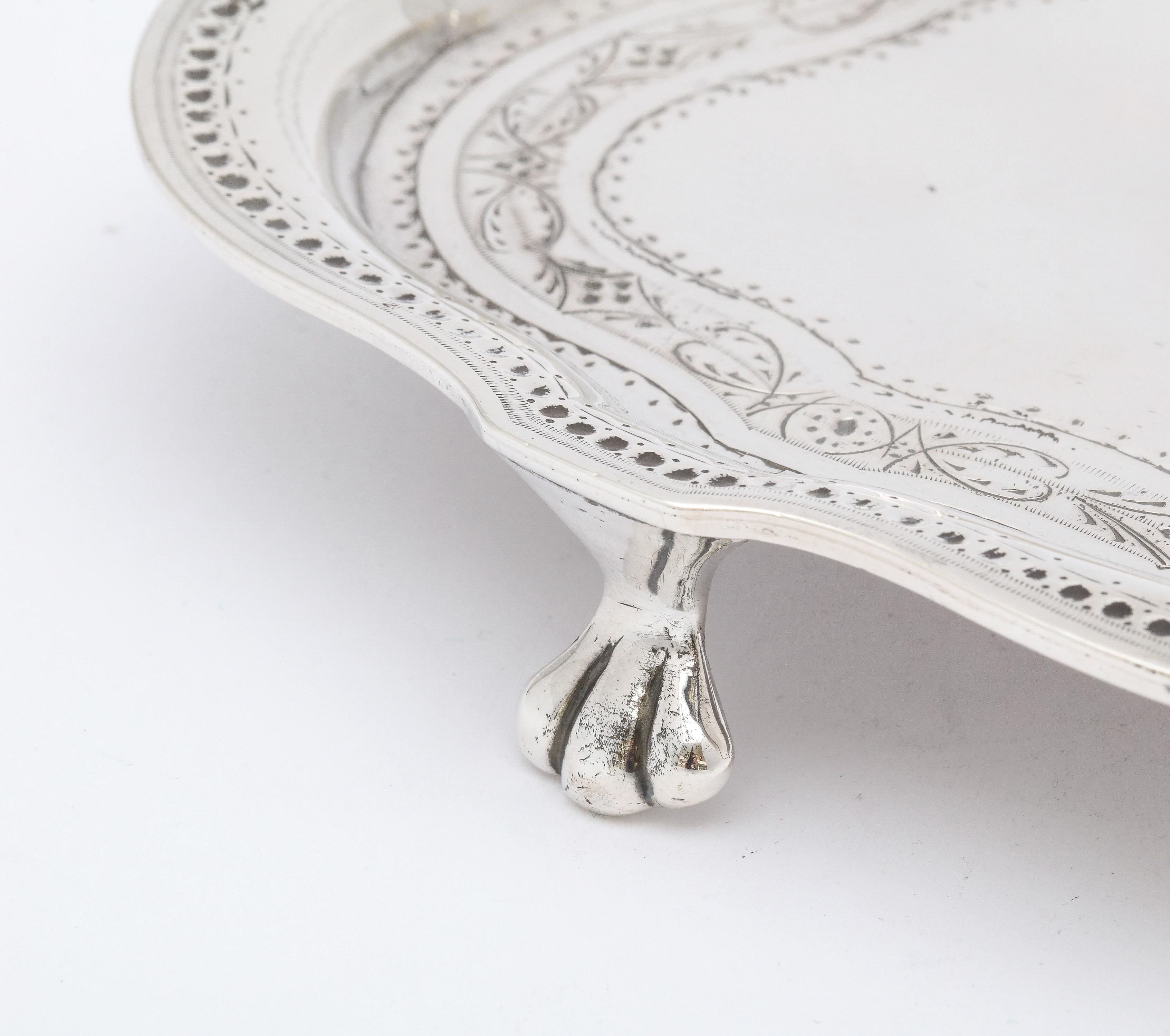 Victorian Period Sterling Silver Paw-Footed Salver/Platter 2