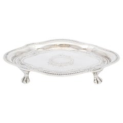 Victorian Period Sterling Silver Paw-Footed Salver/Platter