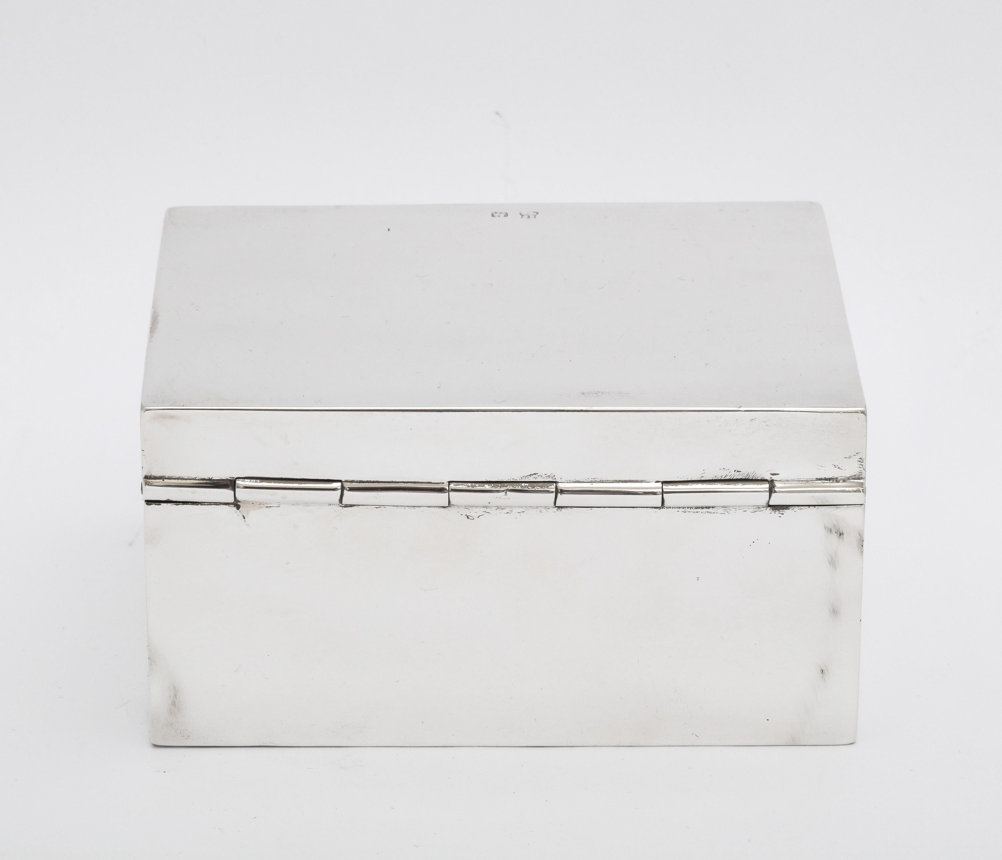Late 19th Century Victorian Period Sterling Silver Table Box with Hinged Lid