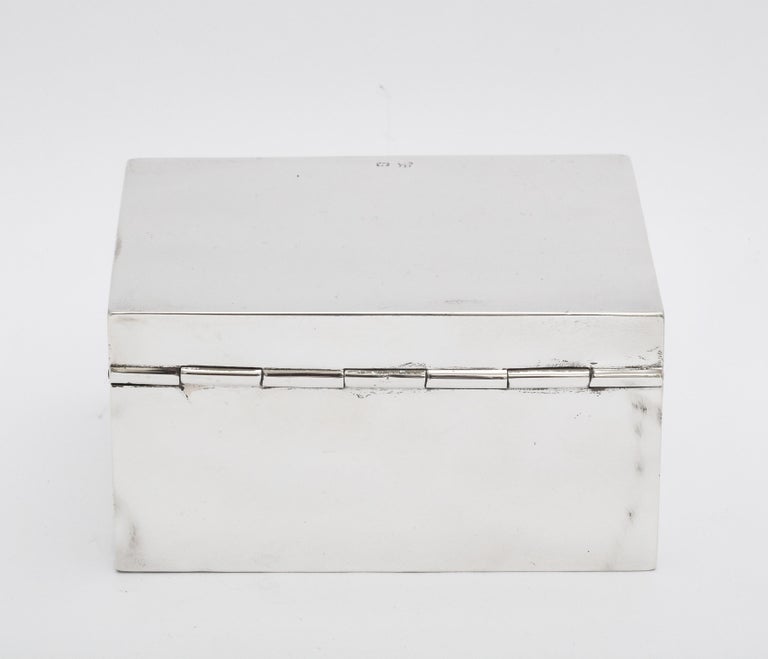 Late 19th Century Victorian Period Sterling Silver Table Box with Hinged Lid For Sale
