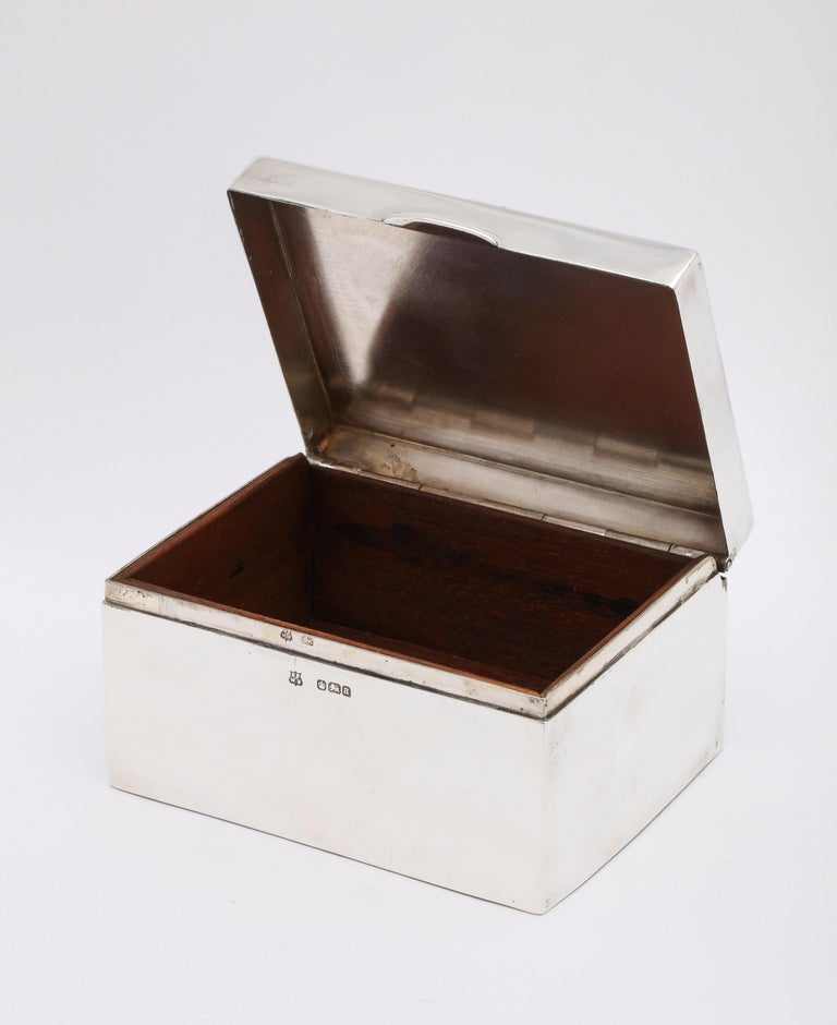 Victorian Period Sterling Silver Table Box with Hinged Lid For Sale 4