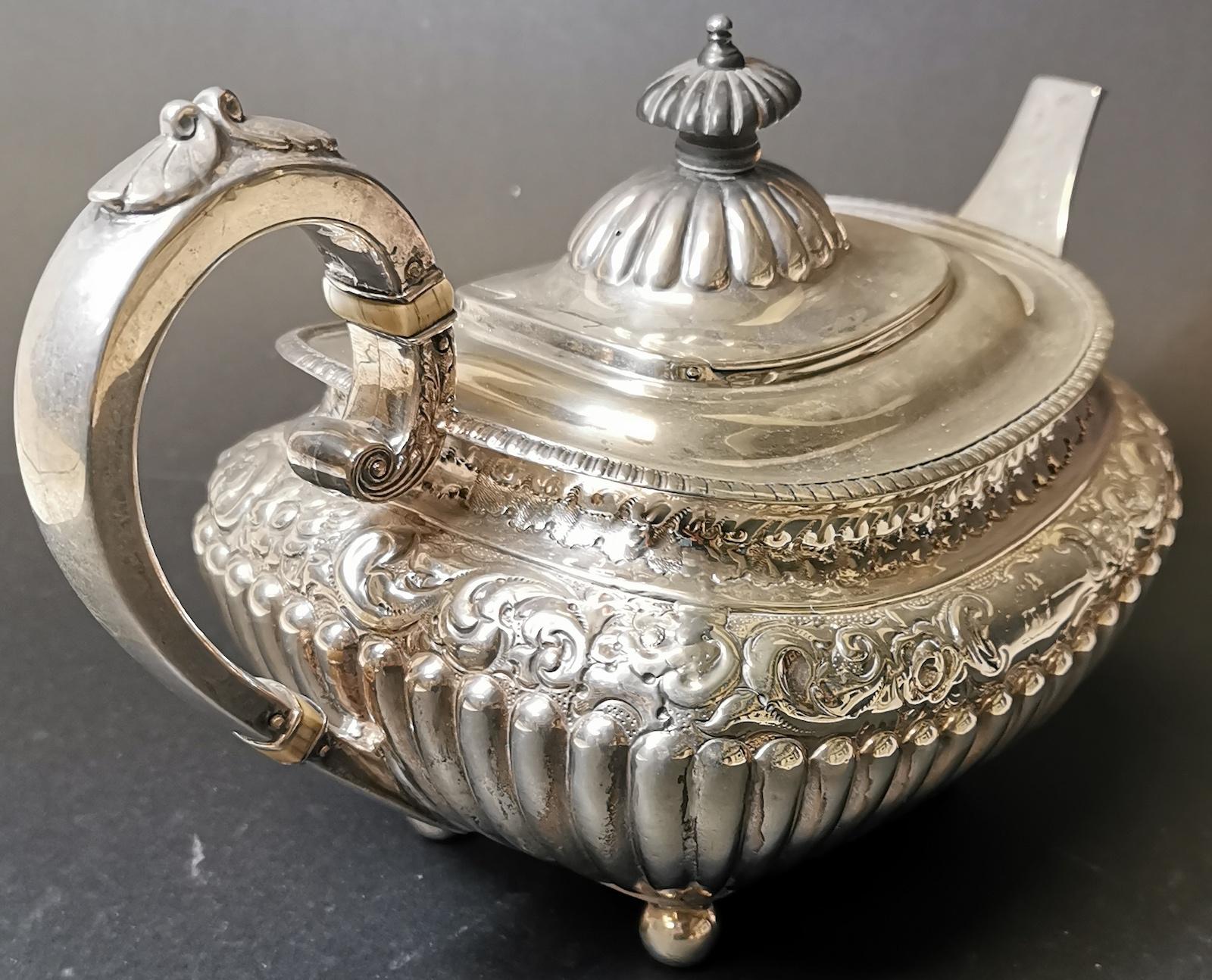 Hand-Crafted Victorian Period Sterling Silver Teapot For Sale