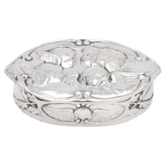 Victorian Period Sterling Silver Trinkets Box With Hinged Lid by William Comyns