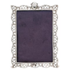 Victorian Period Sterling Silver Wire Picture Frame