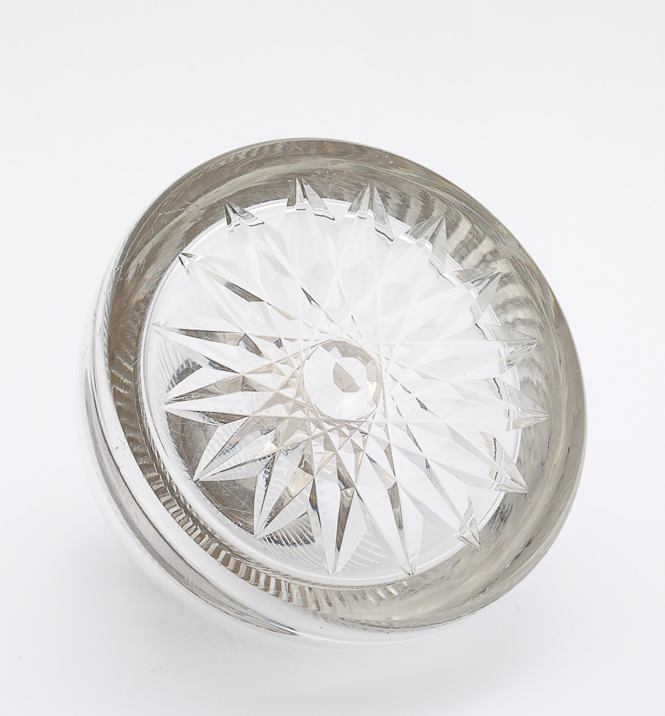 Victorian Period Unusual Sterling Silver-Mounted Cut Crystal Match Striker For Sale 8