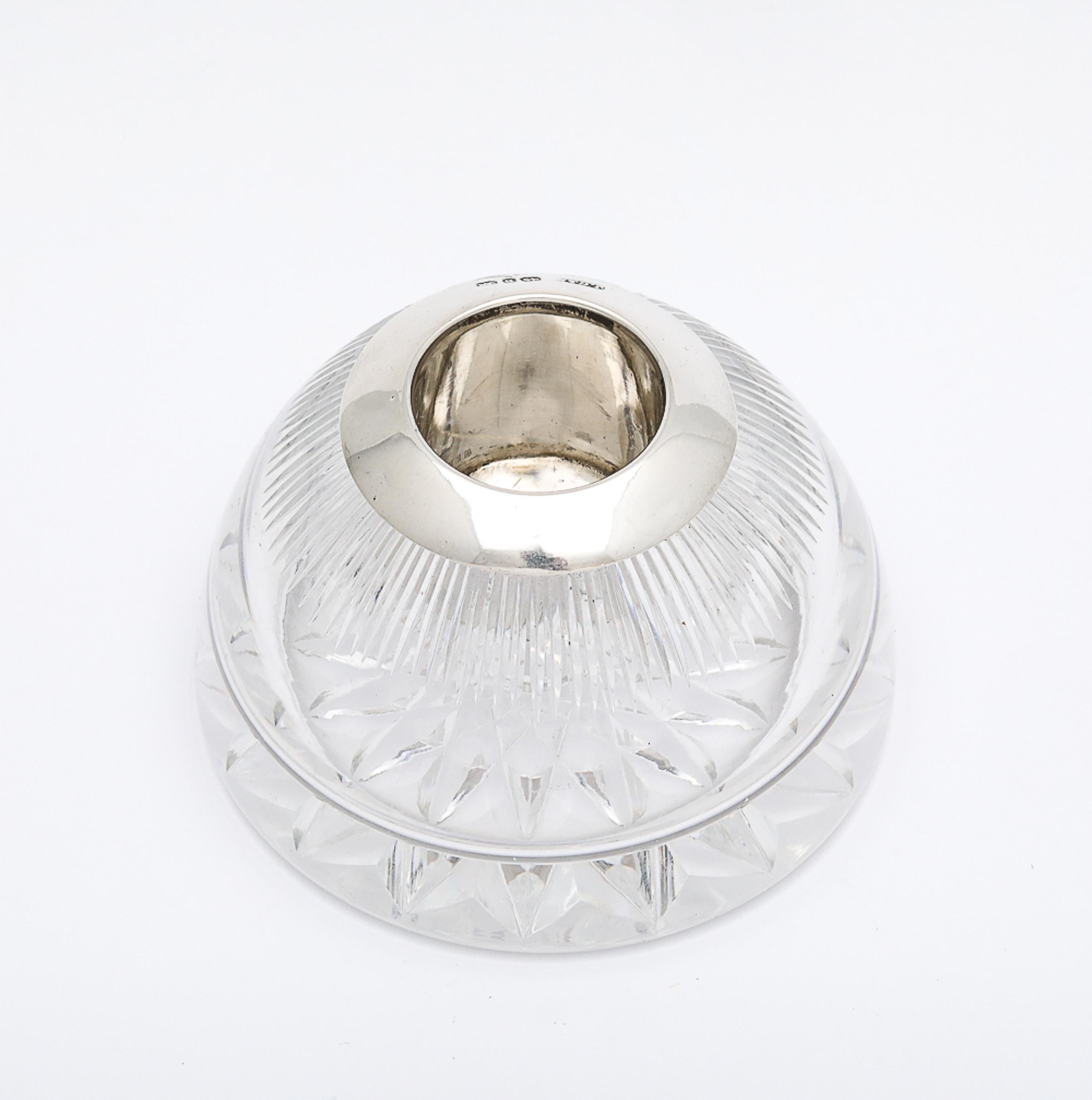 Victorian Period Unusual Sterling Silver-Mounted Cut Crystal Match Striker For Sale 10