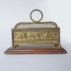 Victorian Period William Tonks and Sons Sea Monsters Brass Desk Letter Holder