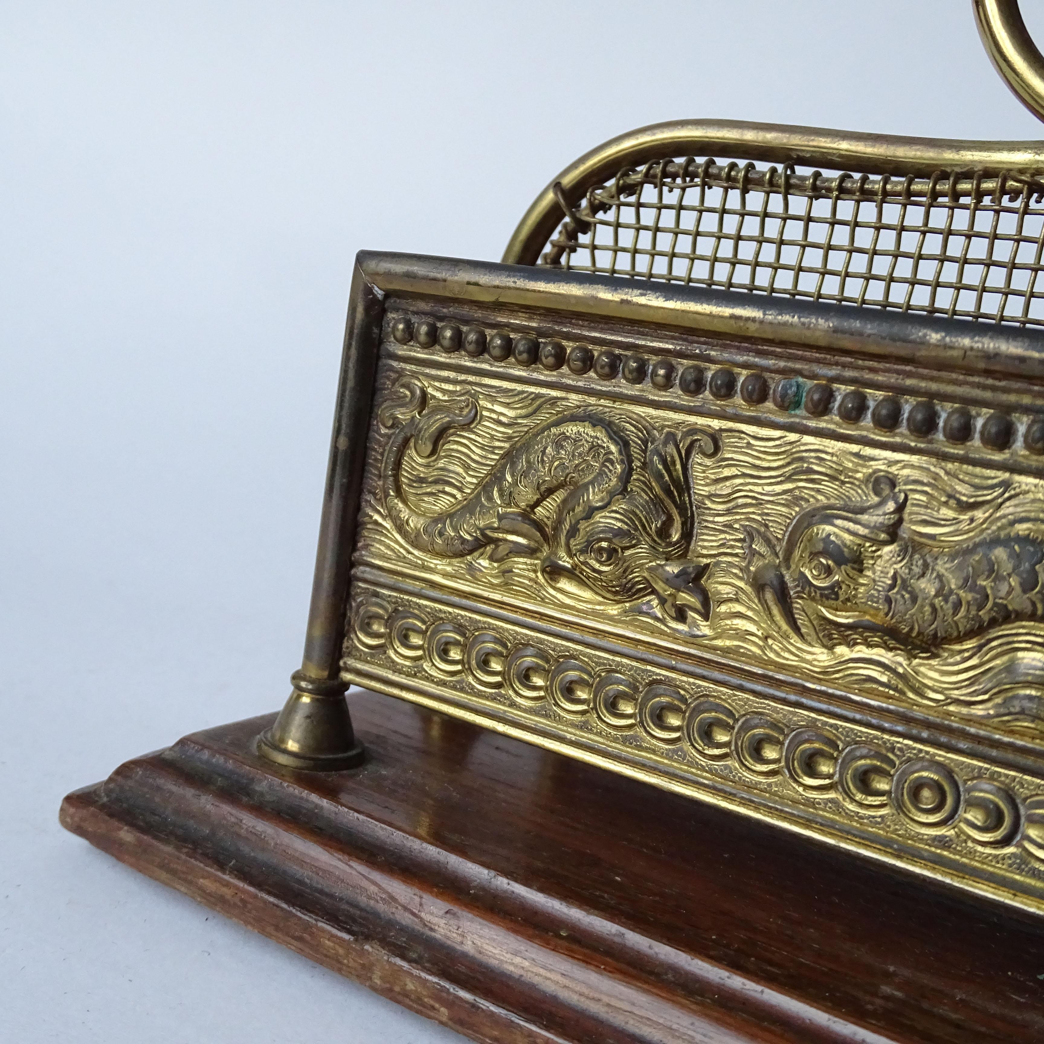 British Victorian Period William Tonks and Sons Sea Monsters Brass Desk Letter Holder