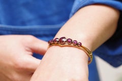 Victorian Perpignan garnet bangle bracelet in 18k rose gold, French bangle