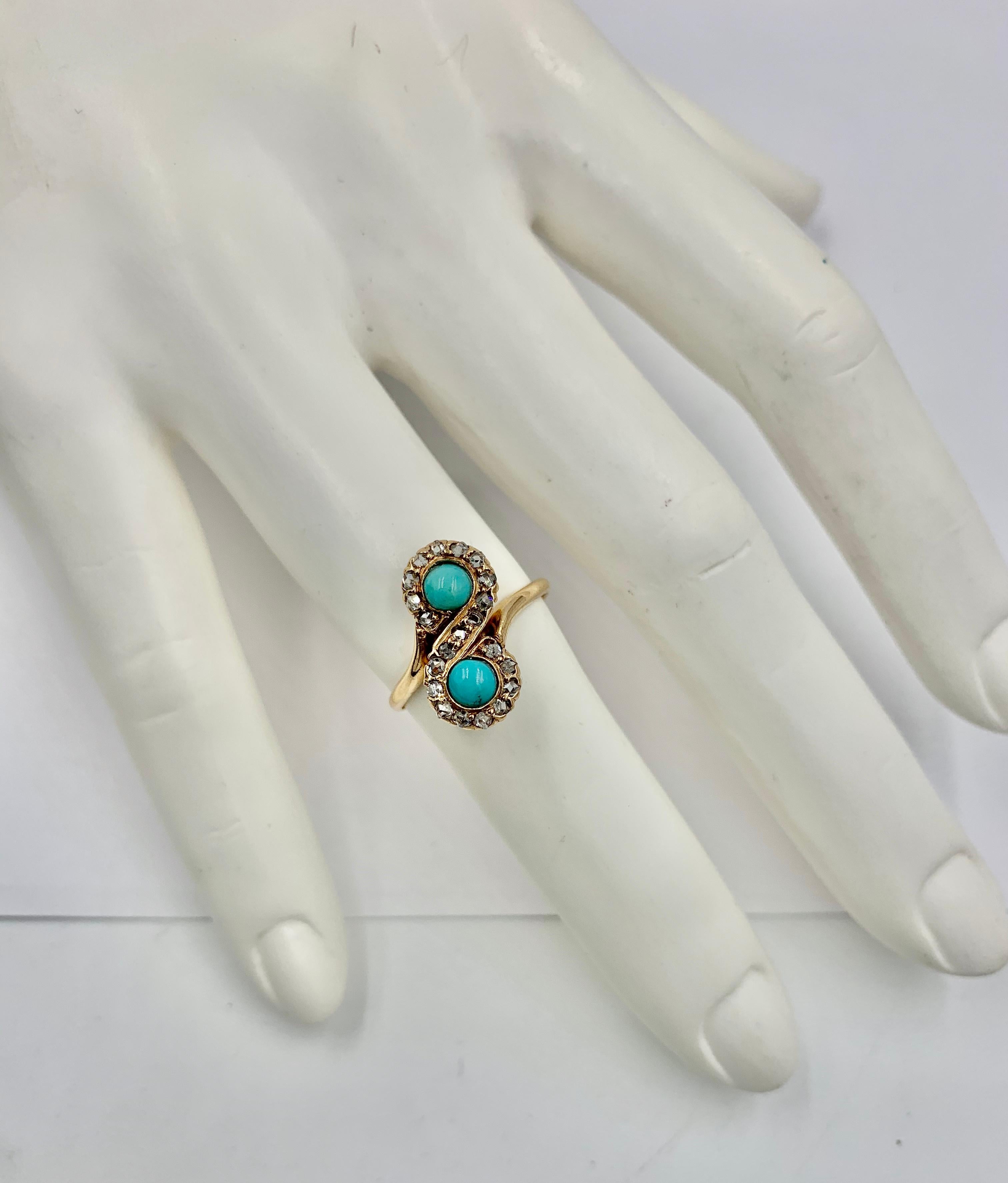 vintage gold turquoise ring