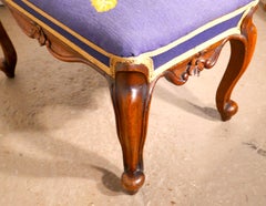 Victorian Petit Point Tapestry Upholstered Mahogany Stool
