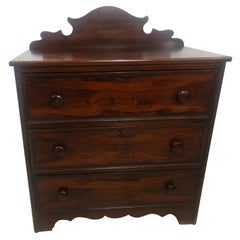 Victorian Petite Rosewood Commode 3 Drawer Dresser