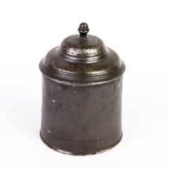 Vintage Victorian Pewter Tobacco Jar 19th Century 