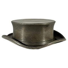 Victorian Pickwickian Hat, Pewter Paperweight Desk Ornament