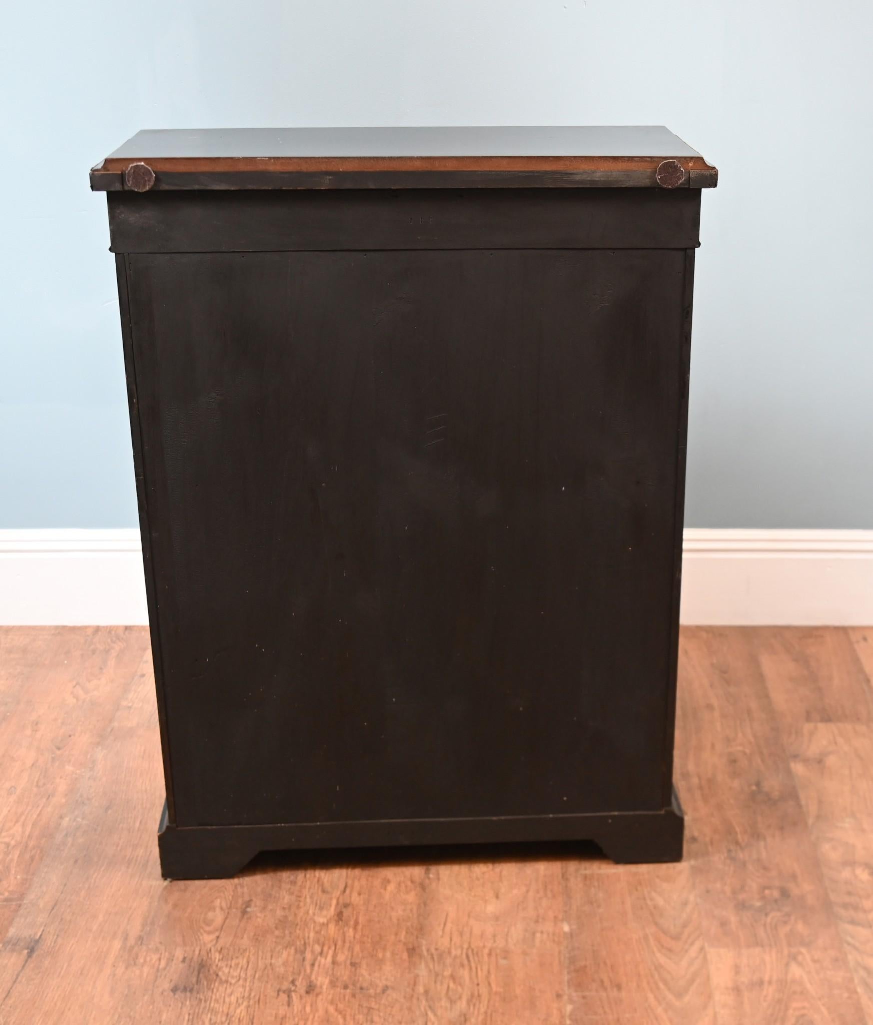 Victorian Pier Cabinet Ebonised Display Sevres Plaques 1880 In Good Condition For Sale In Potters Bar, GB