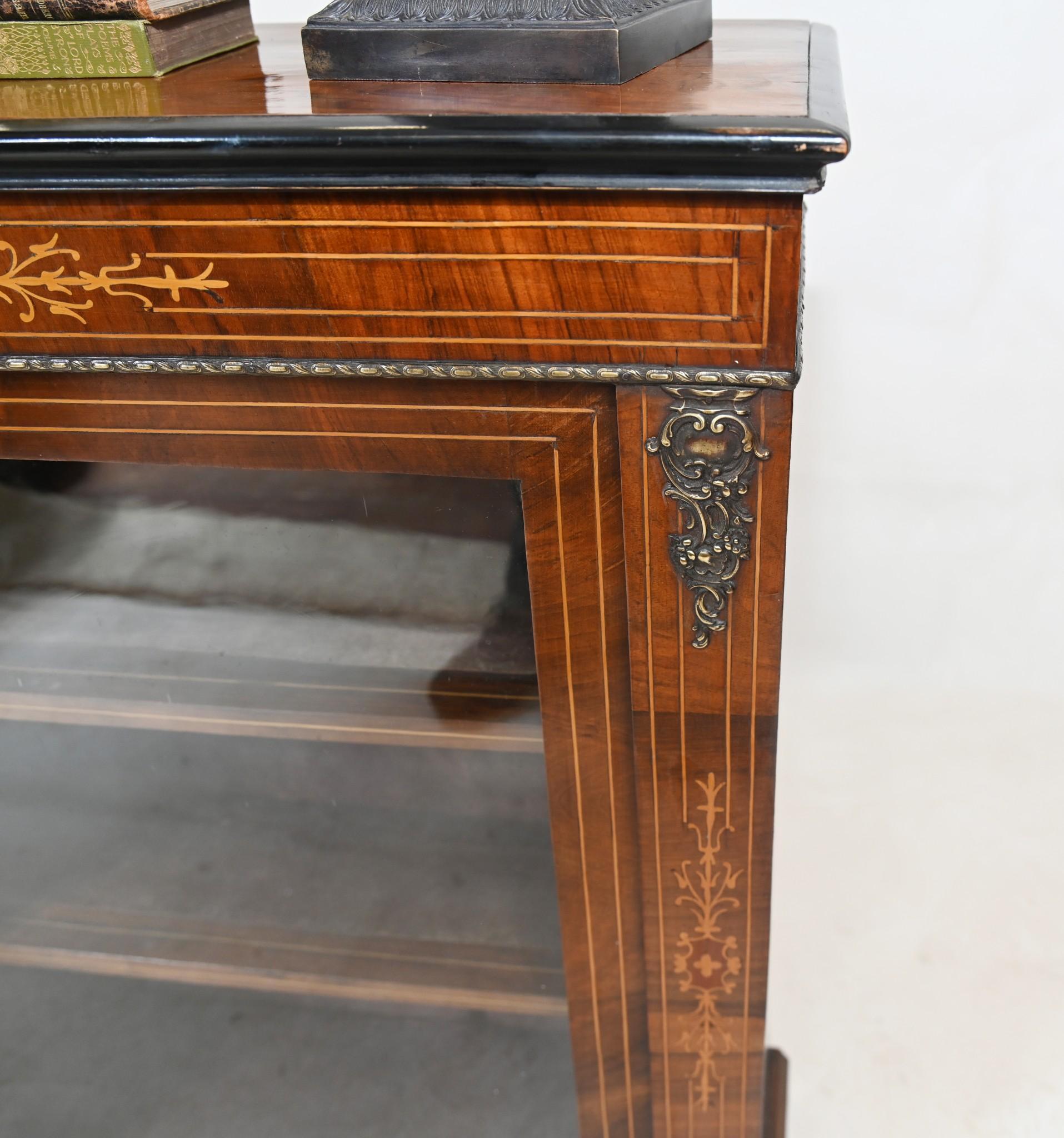 Victorian Pier Cabinet Walnut Inlay Display Chest Inlaid 1880 For Sale 6