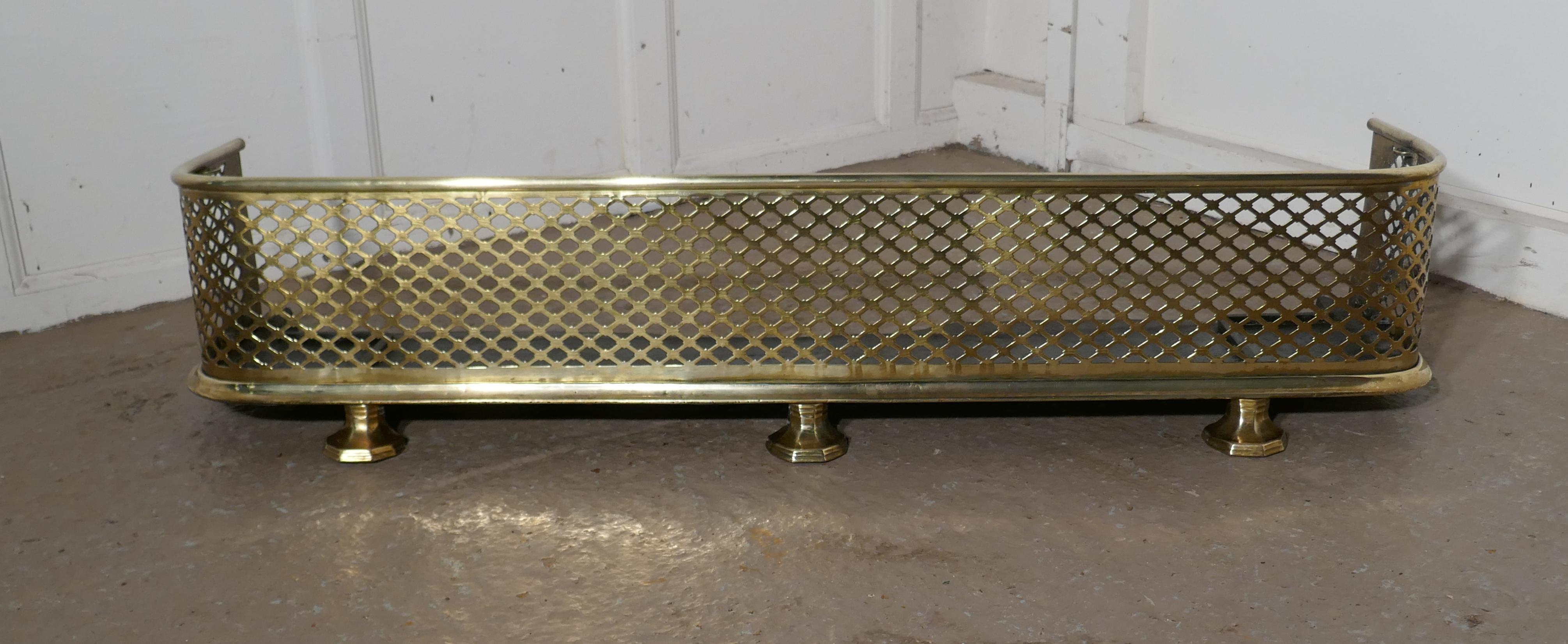 Victorian Pierced Brass Fender 4