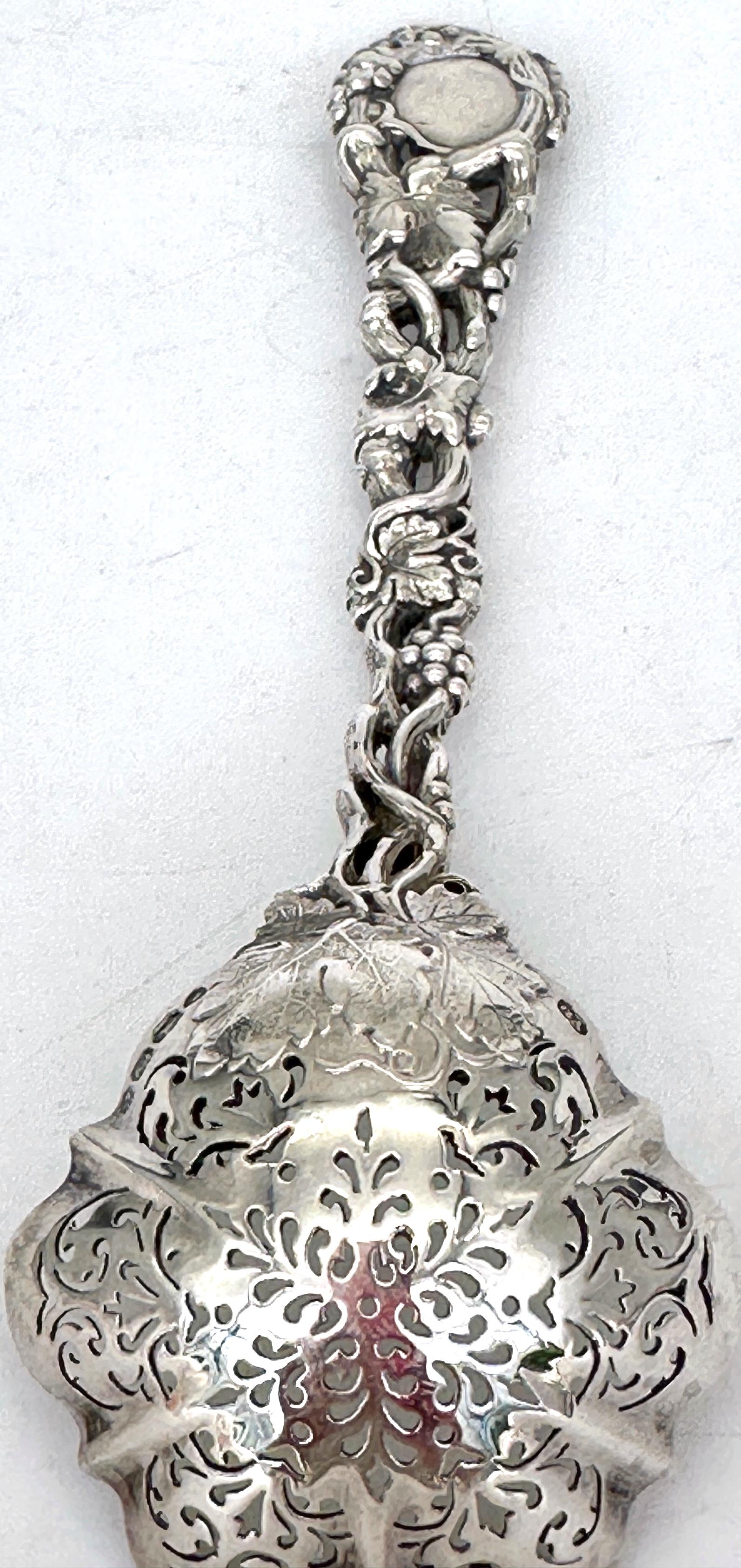 Victorian Pierced Sterling Fruit or Sugar Sifter  by George Angell, London, 1871 In Good Condition For Sale In West Palm Beach, FL
