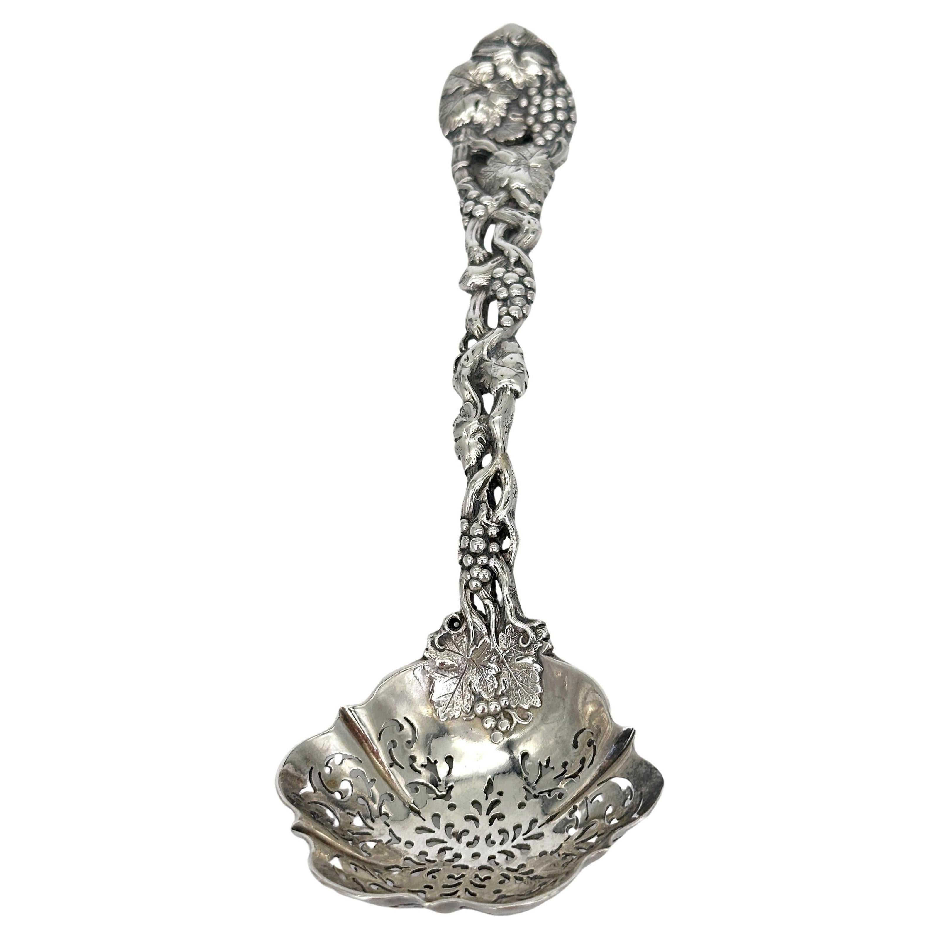 Victorian Pierced Sterling Fruit or Sugar Sifter  by George Angell, London, 1871