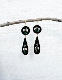 Victorian Pietra Dura Earrings